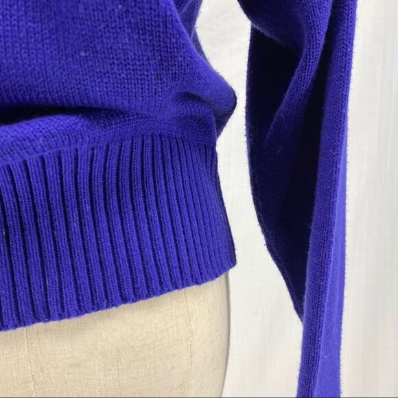 Vintage purple double breasted cardigan sweater hand embroidered size Medium - Picture 12 of 12